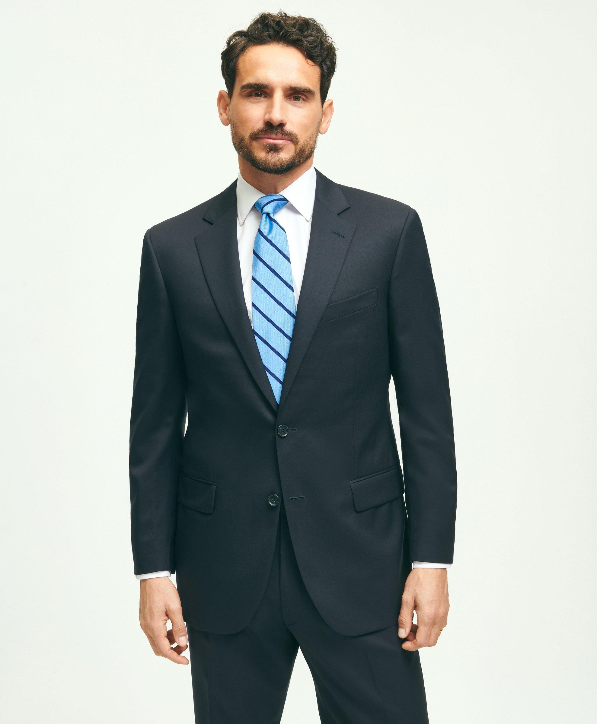 Brooks Brothers Traditional Fit Wool 1818 Suit In Navy