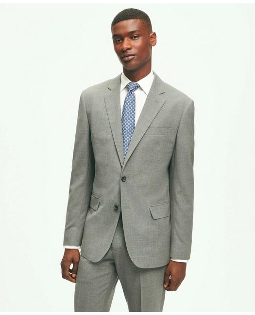 Brooks Brothers Explorer Collection Slim Fit Wool Suit Jacket | Grey | Size 38 Short