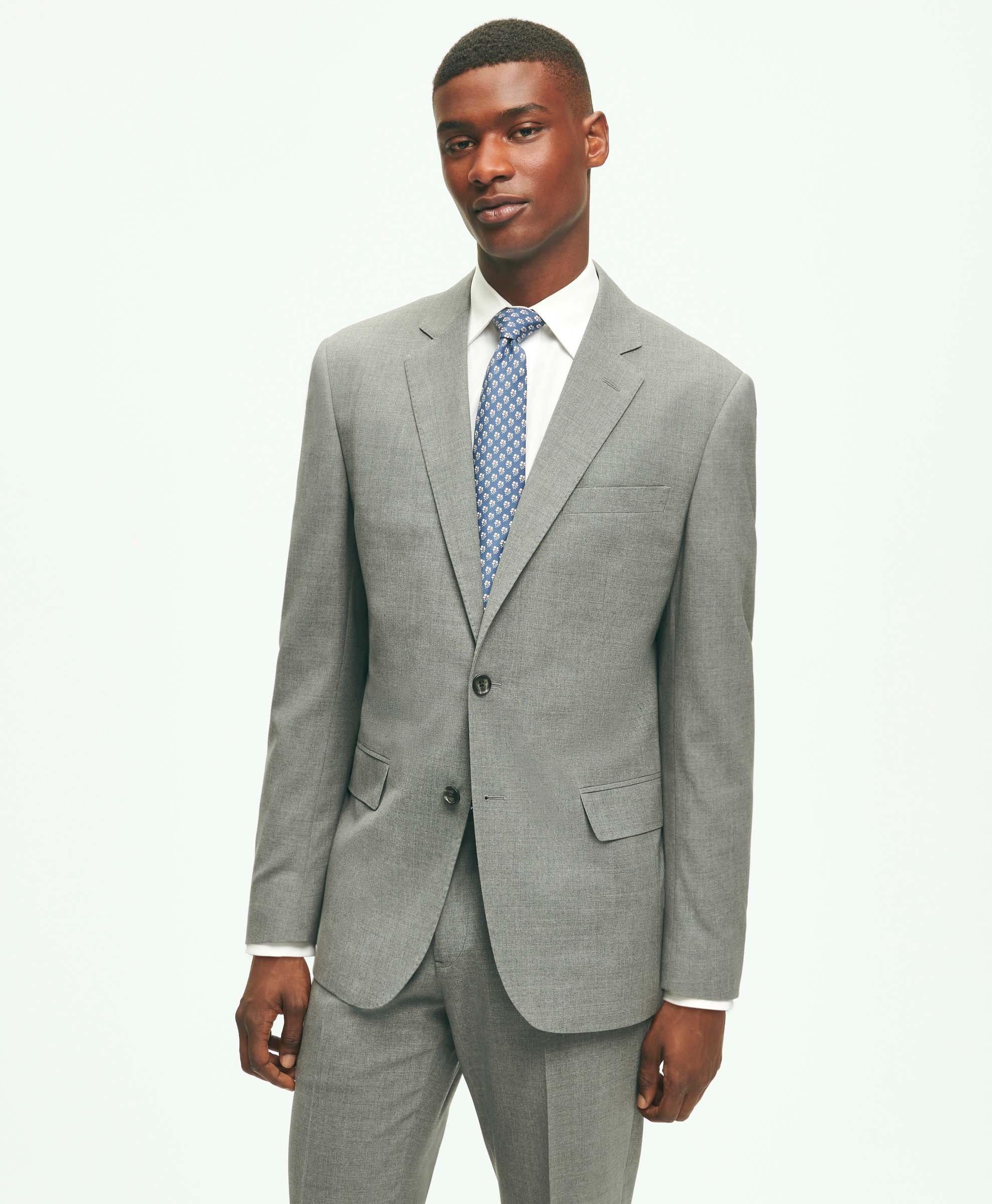 Brooks Brothers Explorer Collection Slim Fit Wool Suit Jacket | Grey | Size 38 Regular