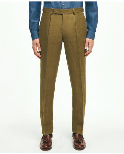 Slim Fit Linen Herringbone Suit Trousers