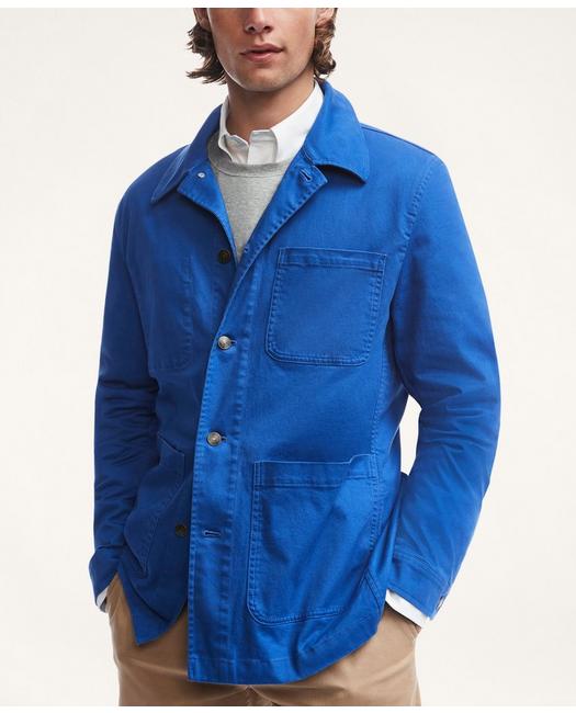 Brooks Brothers Stretch Cotton Twill Chore Jacket | Blue | Size Medium