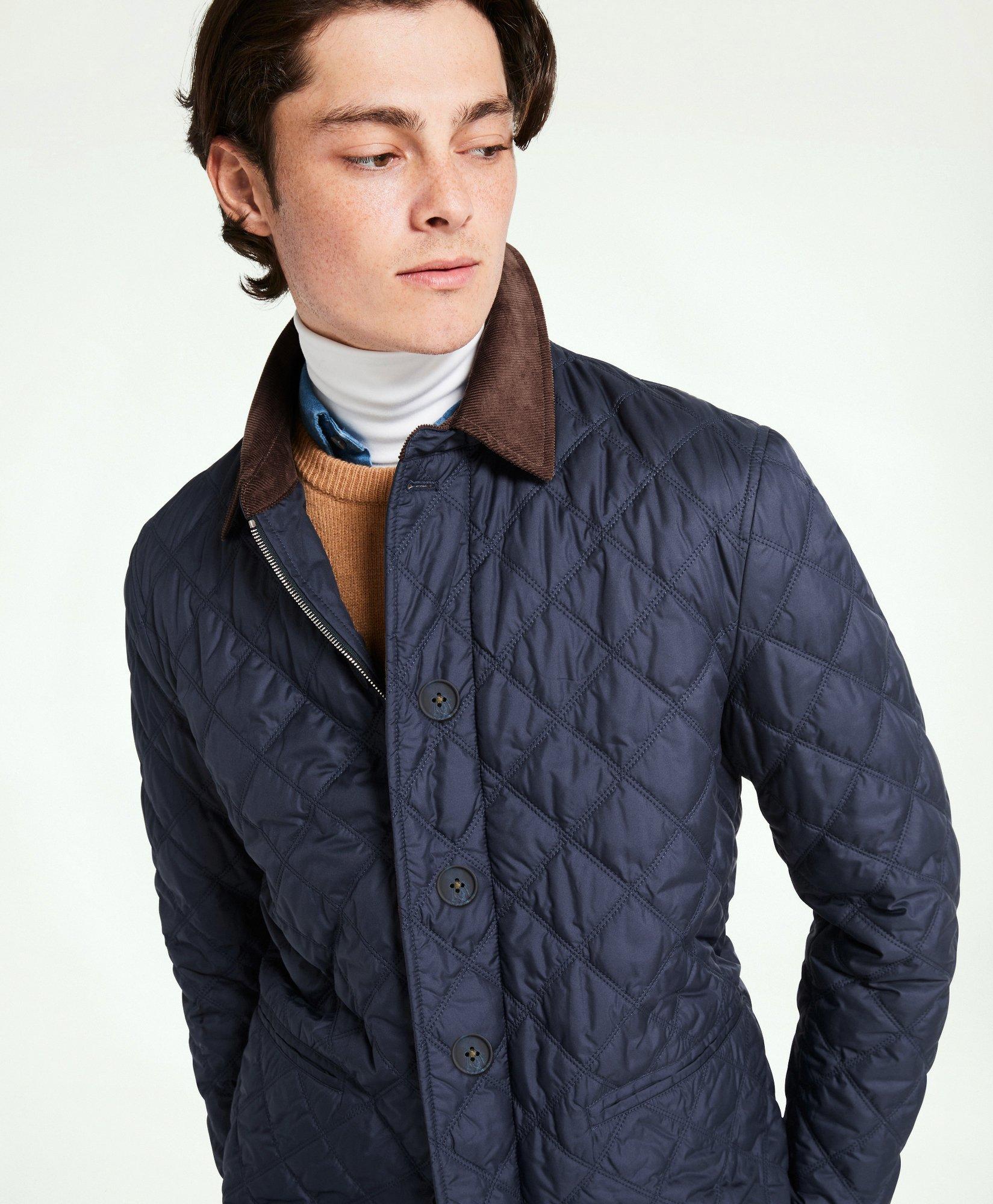 Brooks Brothers Paddock Diamond Quilted Coat | Navy | Size 2xl