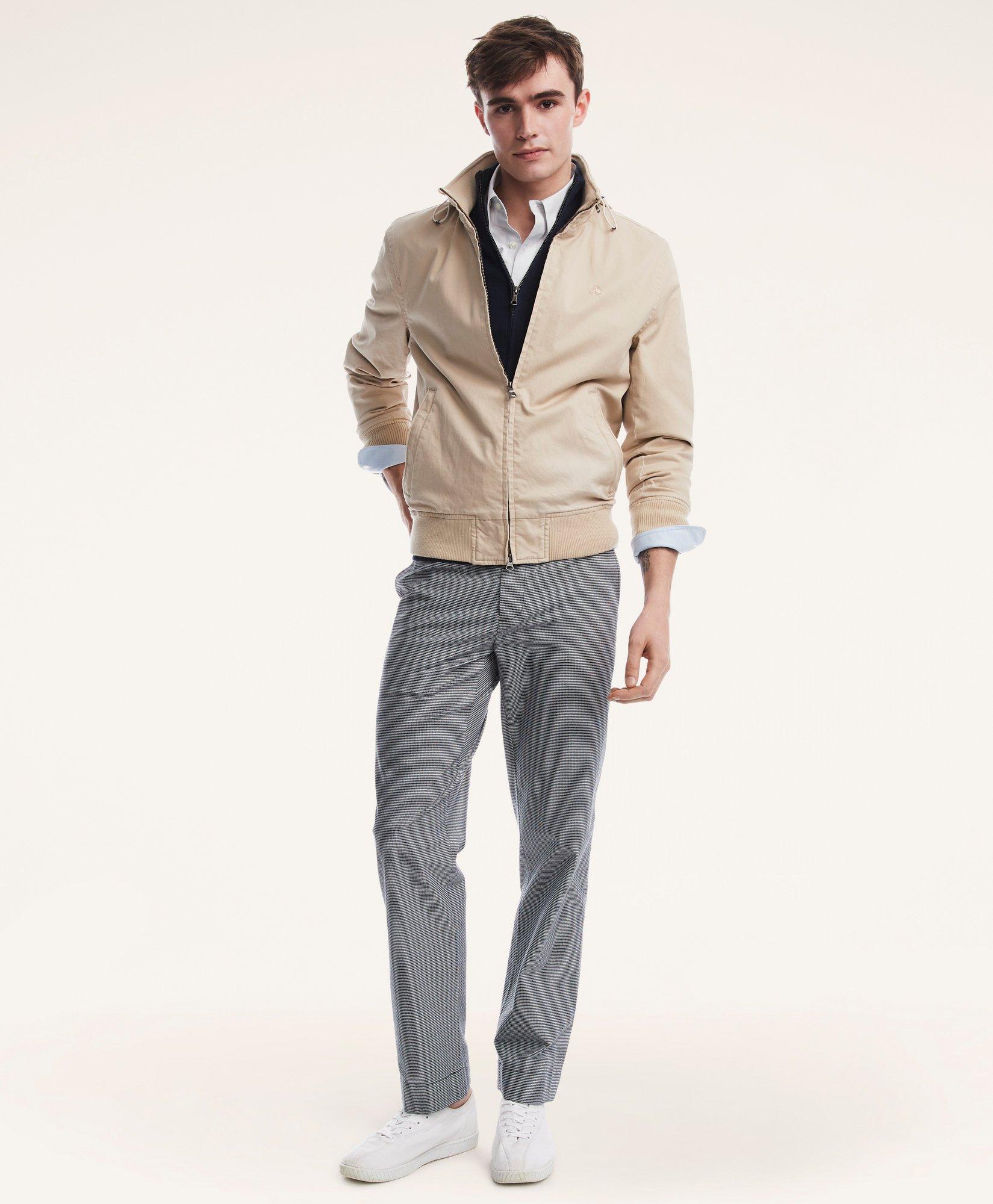 Brooks Brothers Cotton Bomber Jacket In Dark Beige