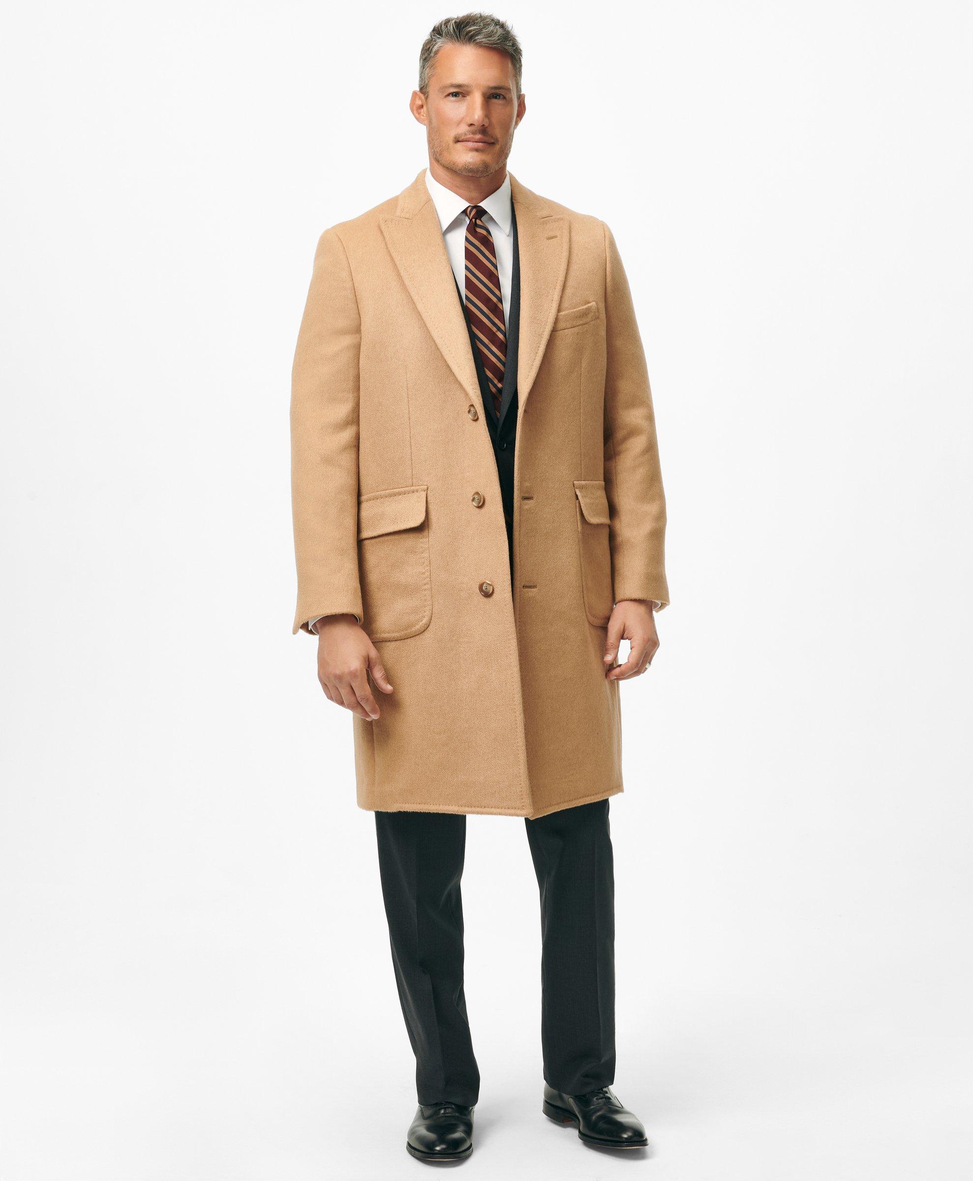 Camel hair hot sale coat mens