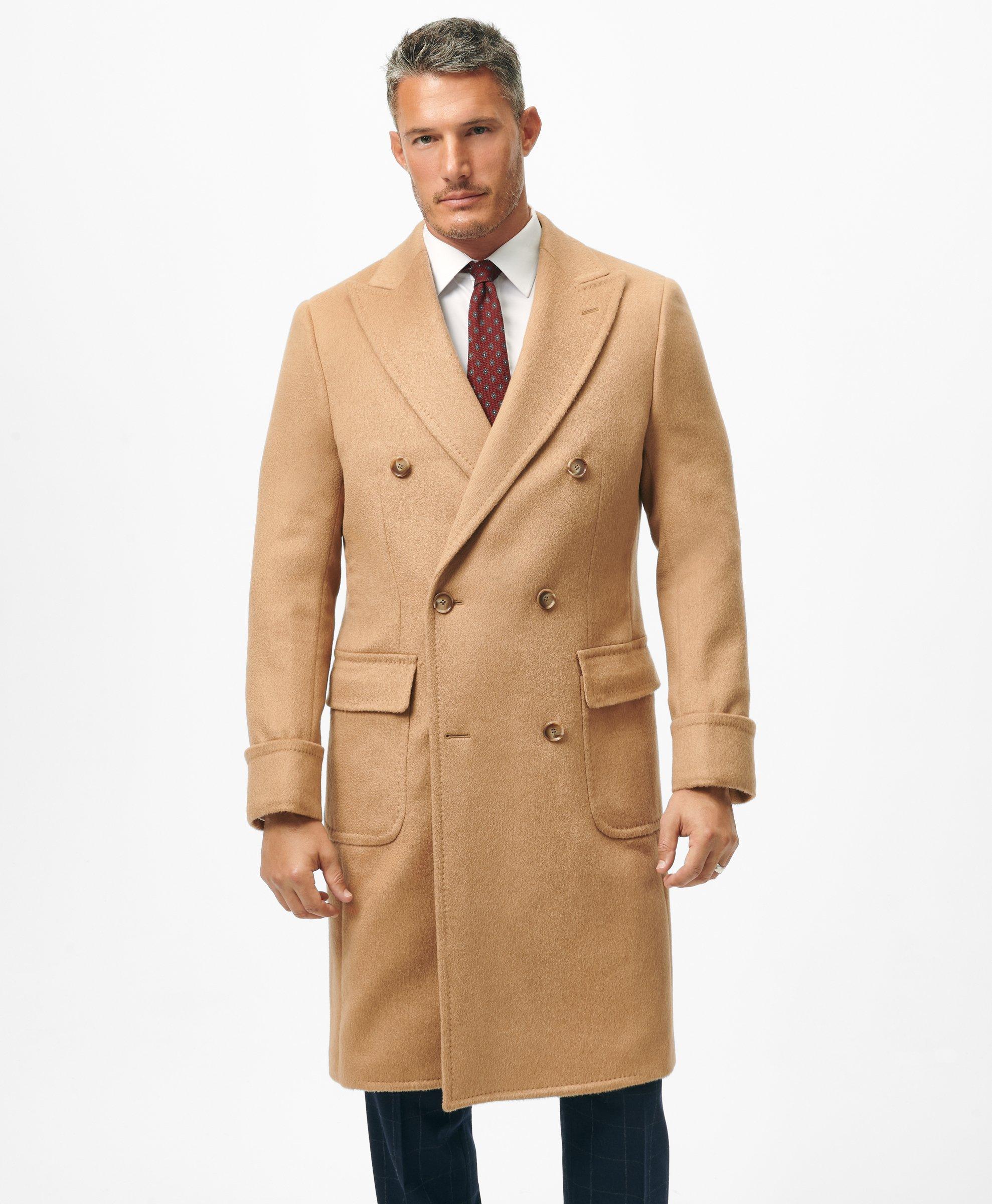 Peaked lapel outlet overcoat