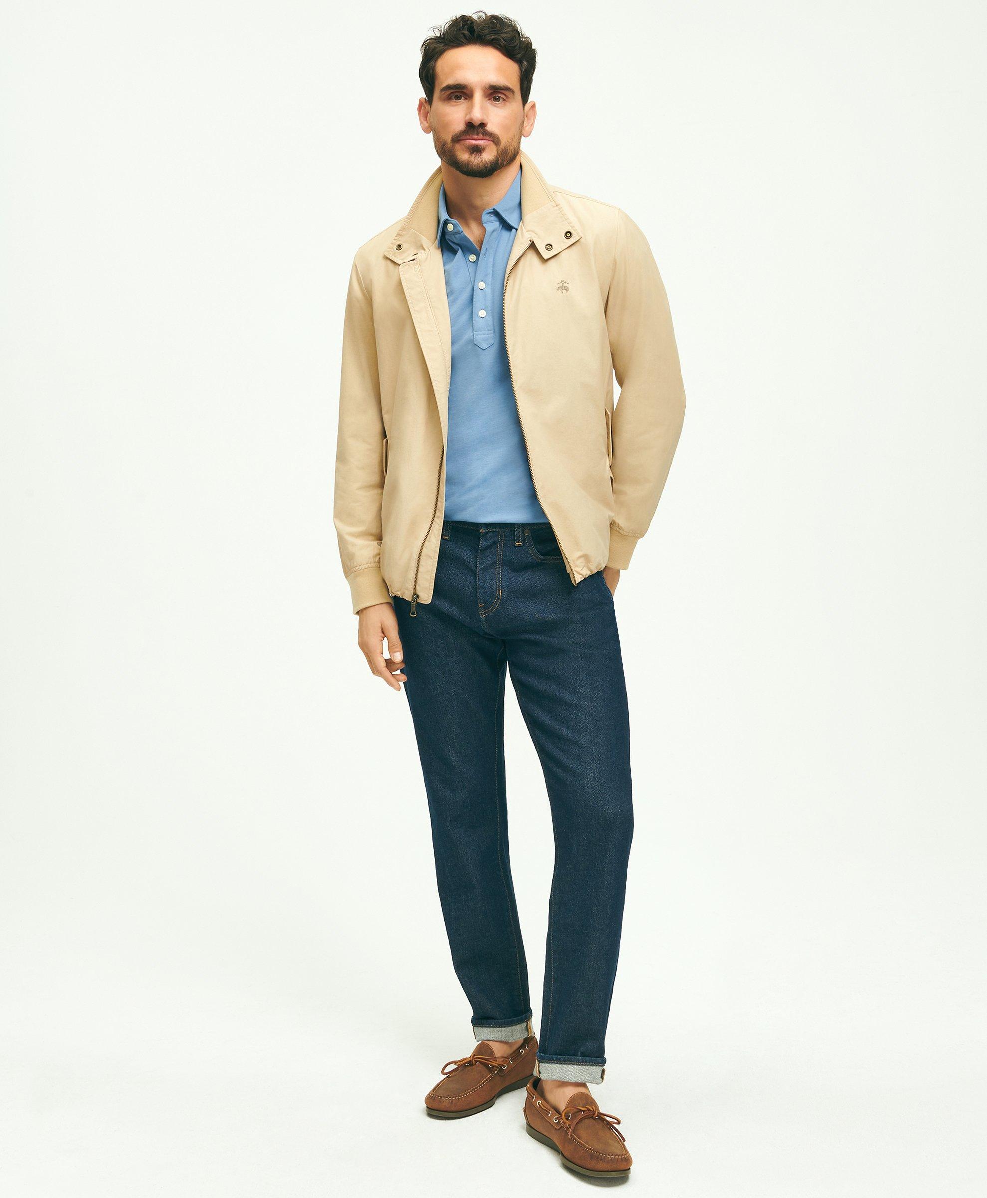 Brooks Brothers Cotton Blend Harrington Jacket | Beige | Size Xl