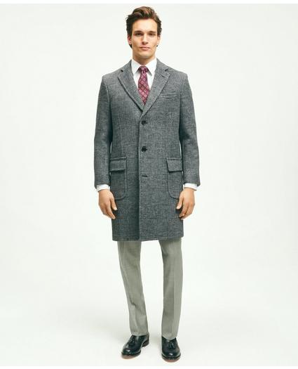 Wool Blend Double-Faced Glen Plaid Overcoat