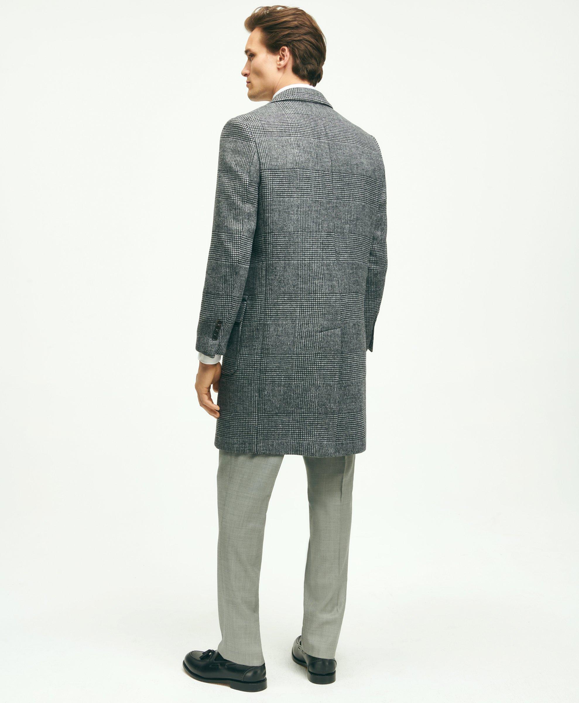 Wool Blend Double-Faced Double Breasted Herringbone Overcoat