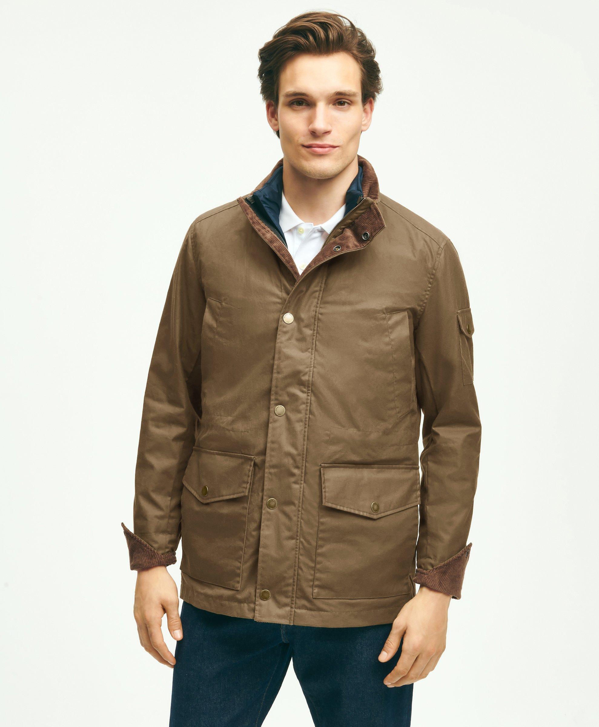 Waxed cotton hot sale parka mens