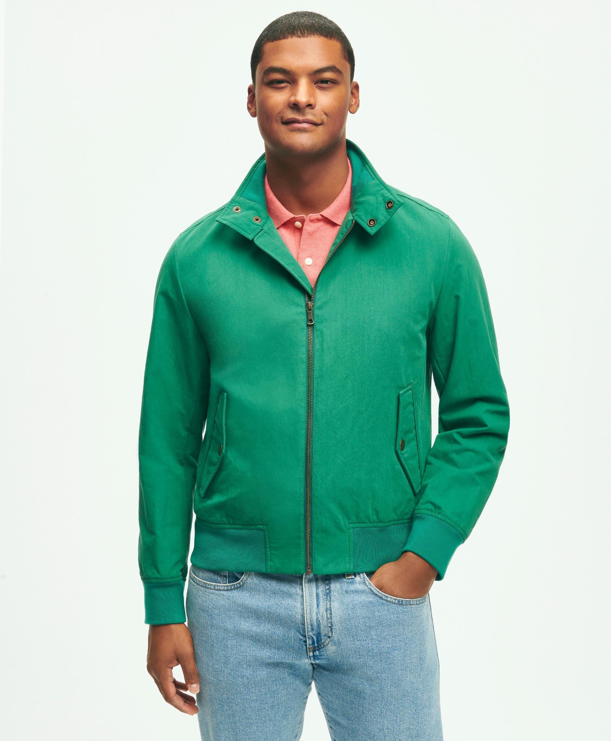 Brooks Brothers Harrington Jacket In Cotton Blend | Green | Size Xs