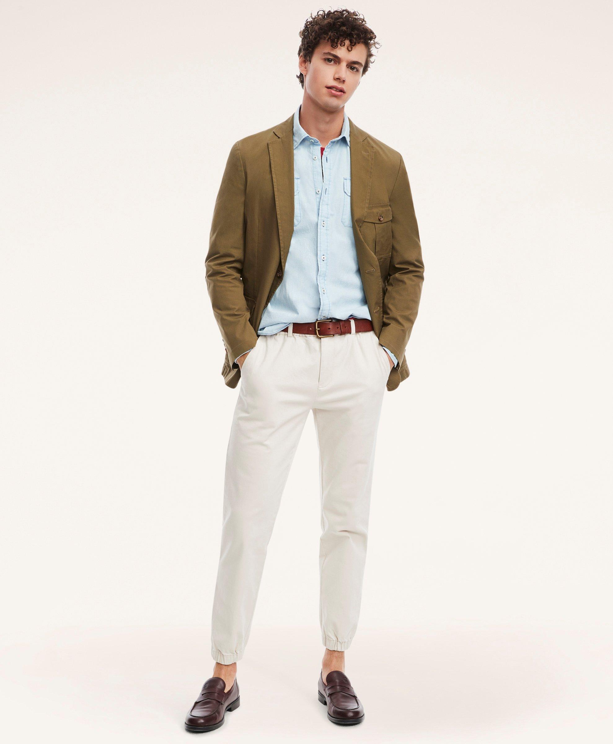 Brooks Brothers Regent Regular-fit Stretch Cotton Ripstop Jacket | Olive | Size Xs