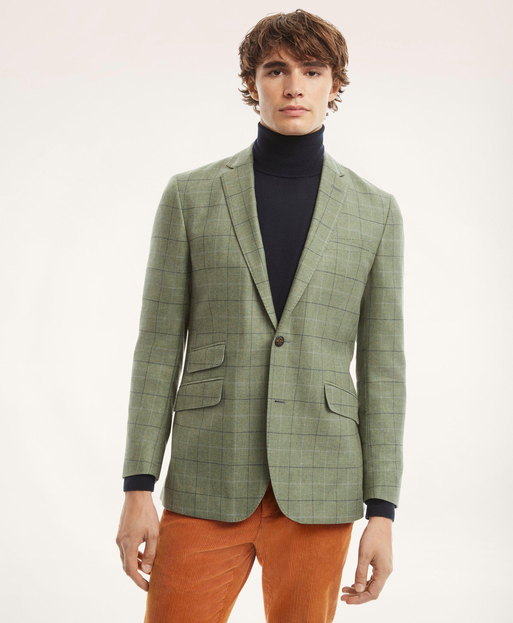 Milano Slim-fit Wool Cashmere Blend Sport Coat | Green | Size 38 Short