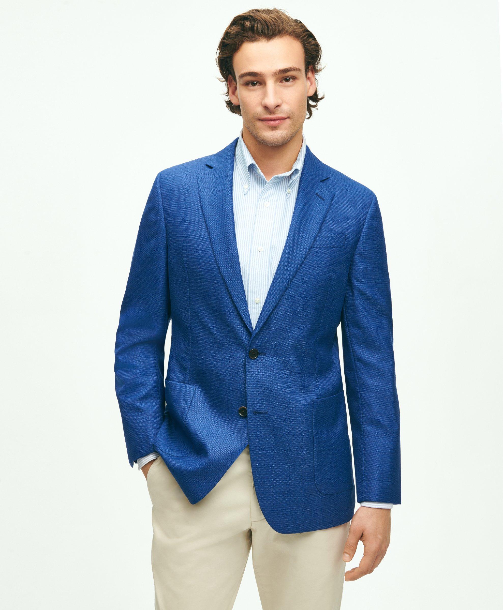 Brooks Brothers Regent Classic-fit Wool Hopsack Sport Coat | Blue | Size 42 Long
