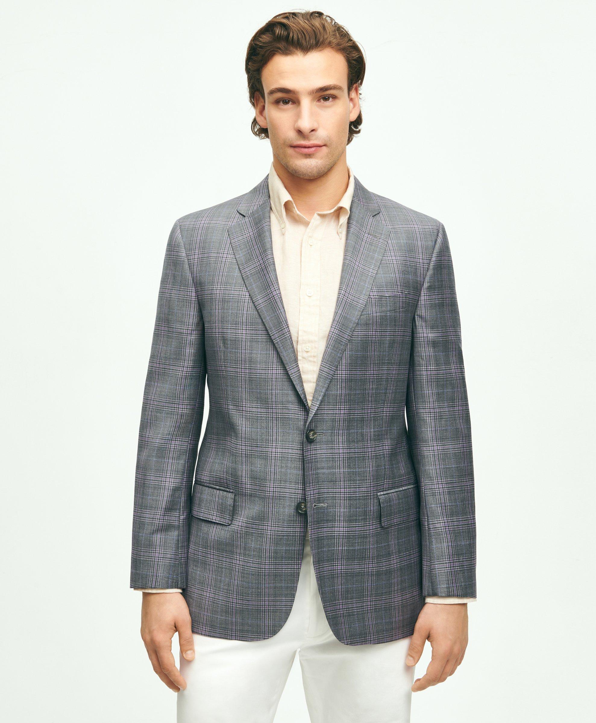 Brooks Brothers Regent Classic-fit Wool Check Sport Coat | Grey | Size 42 Long
