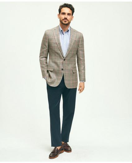 Madison Relaxed-Fit Wool-Silk-Linen Check Hopsack Sport Coat