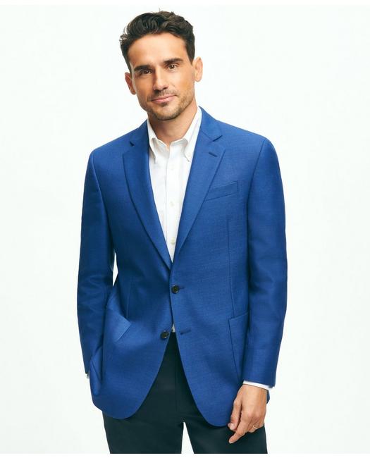 Brooks Brothers Madison Traditional-fit Wool Hopsack Sport Coat | Blue | Size 44 Long