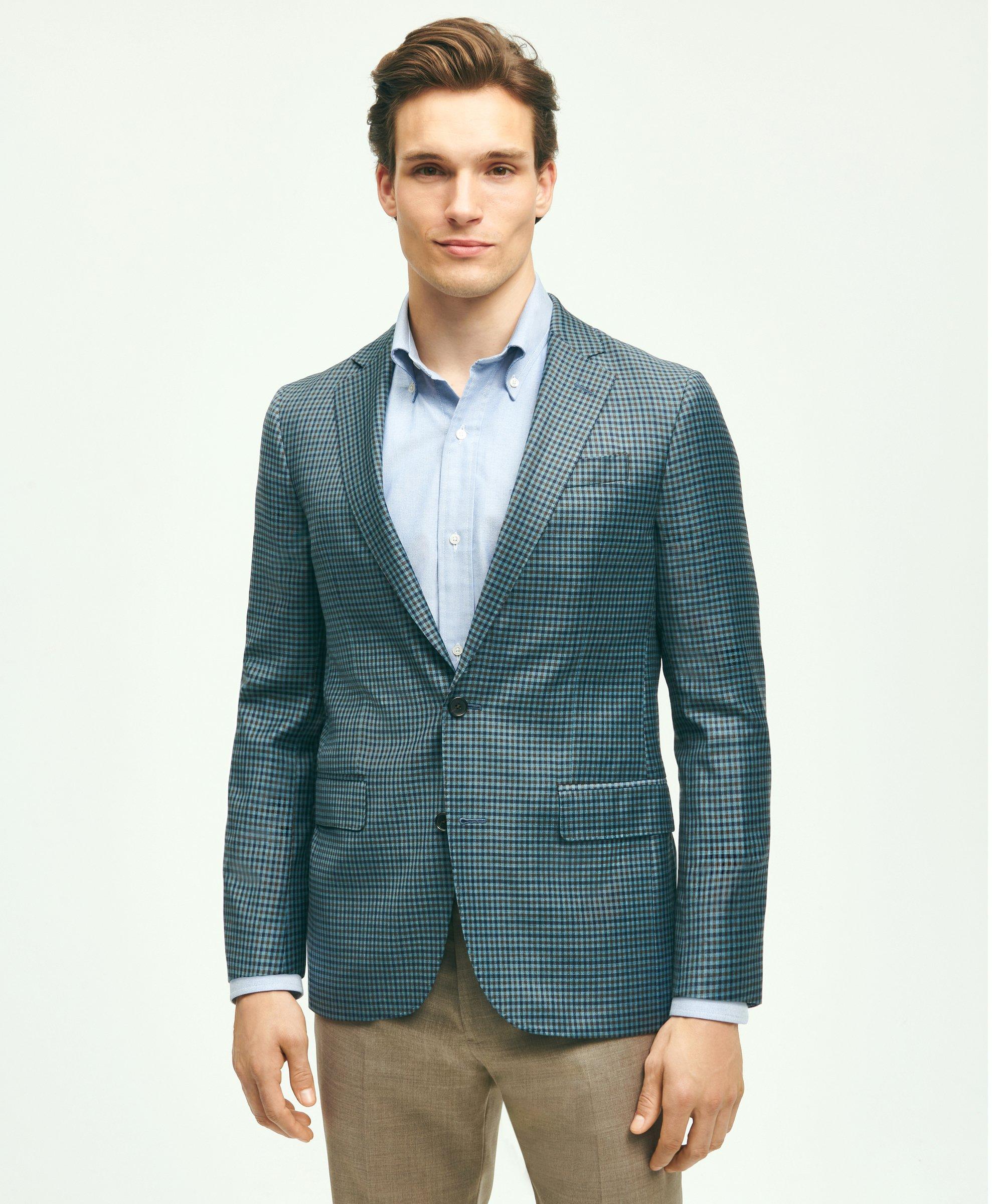 Classic Fit Cotton-Wool Blend Knit Herringbone Sport Coat