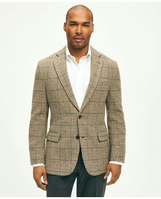 Brooks Brothers Classic Fit Wool Tweed Checked 1818 Sport Coat | Brown | Size 42 Long