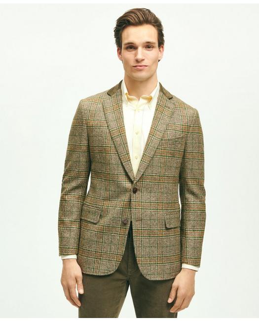 Brooks Brothers Classic Fit Wool Plaid 1818 Sport Coat | Brown | Size 46 Regular