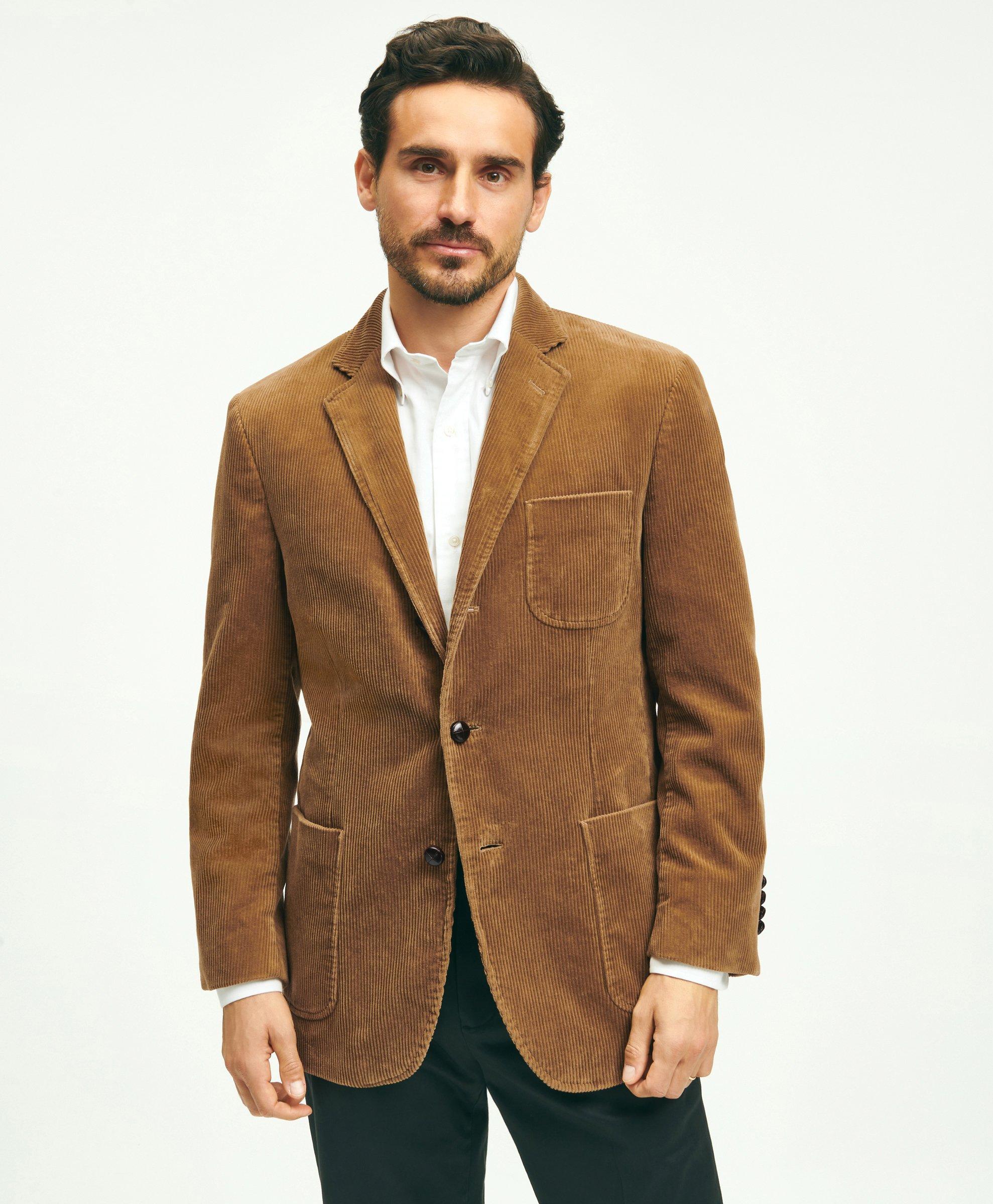 Brooks Brothers Traditional Fit Stretch Cotton Wide-wale Corduroy Sport Coat | Medium Brown | Size 44 Regular In Medium Brown