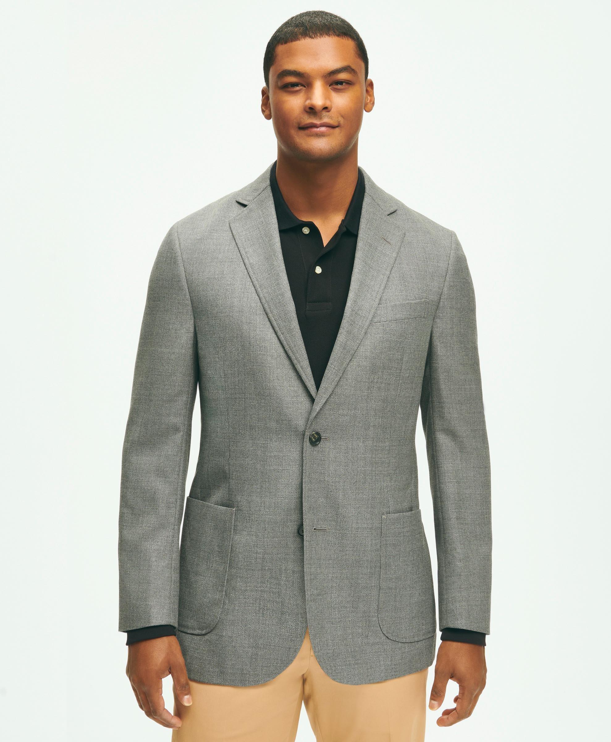Brooks Brothers Classic Fit Wool Hopsack Patch Pocket Sport Coat In Grey