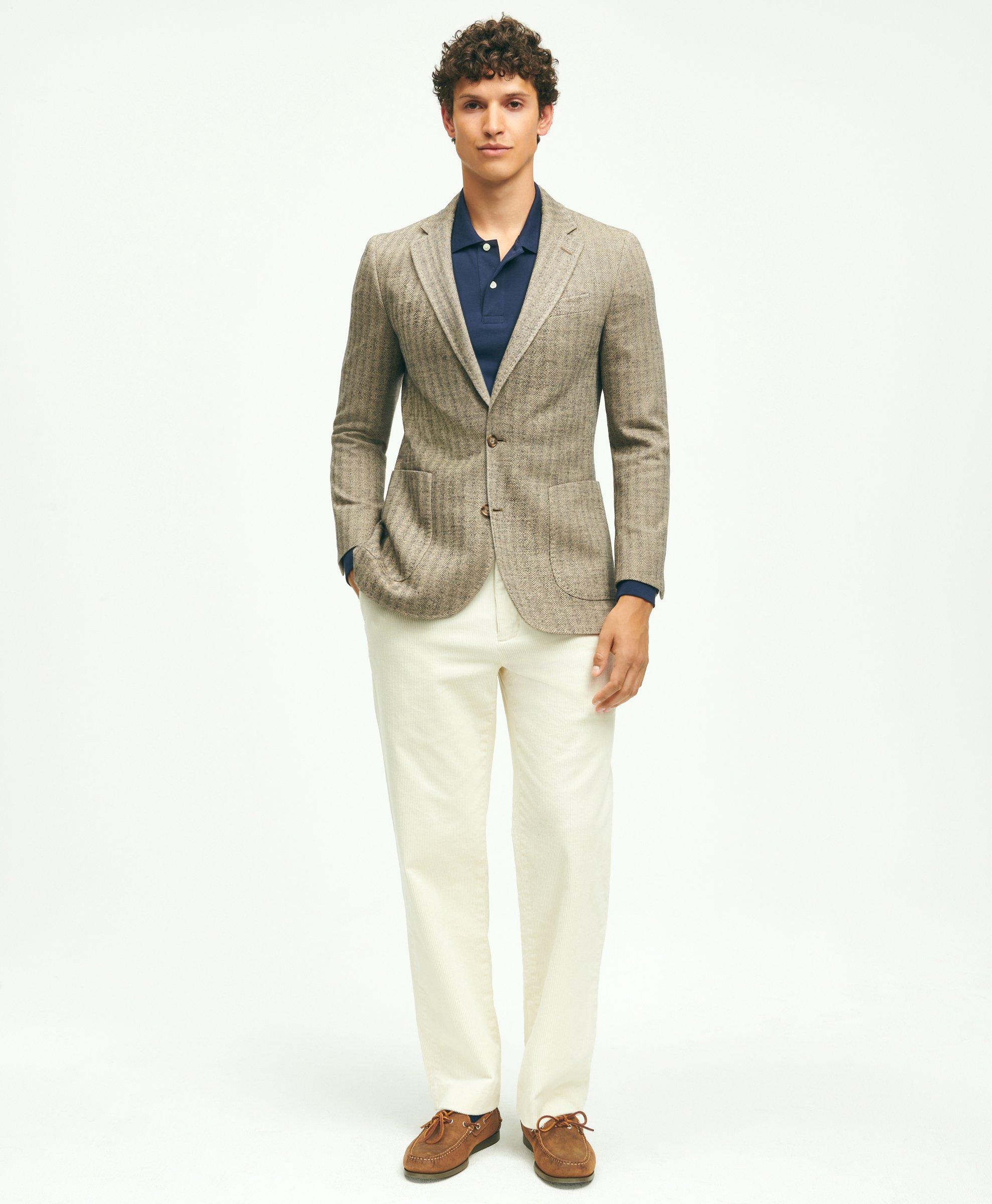 Madison Traditional-Fit Wool-Silk-Linen Check Hopsack Sport Coat