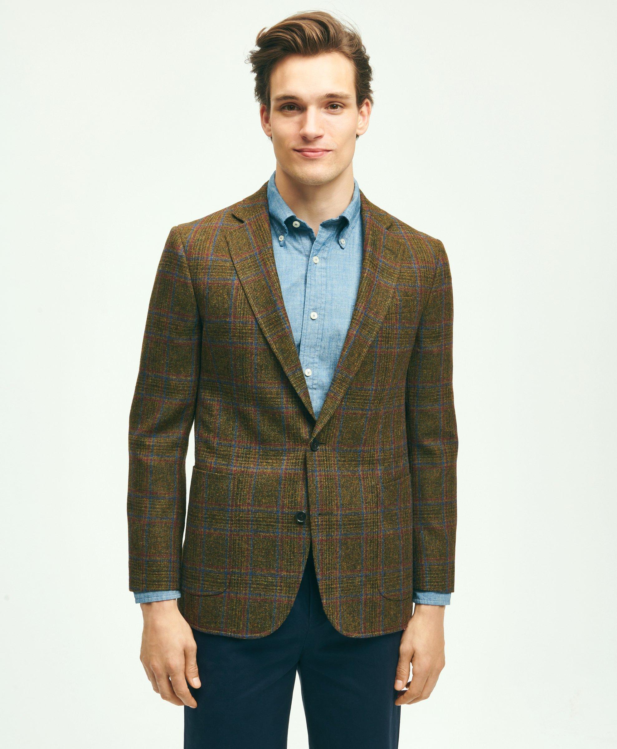 Brooks Brothers Classic Fit Wool Tweed Sport Coat | Olive | Size 46 Regular