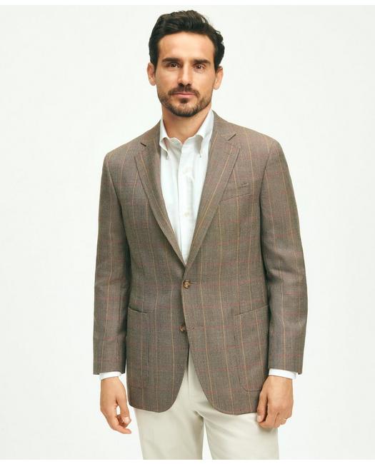 Brooks Brothers Traditional Fit Wool Patch Pocket Sport Coat | Brown | Size 44 Regular