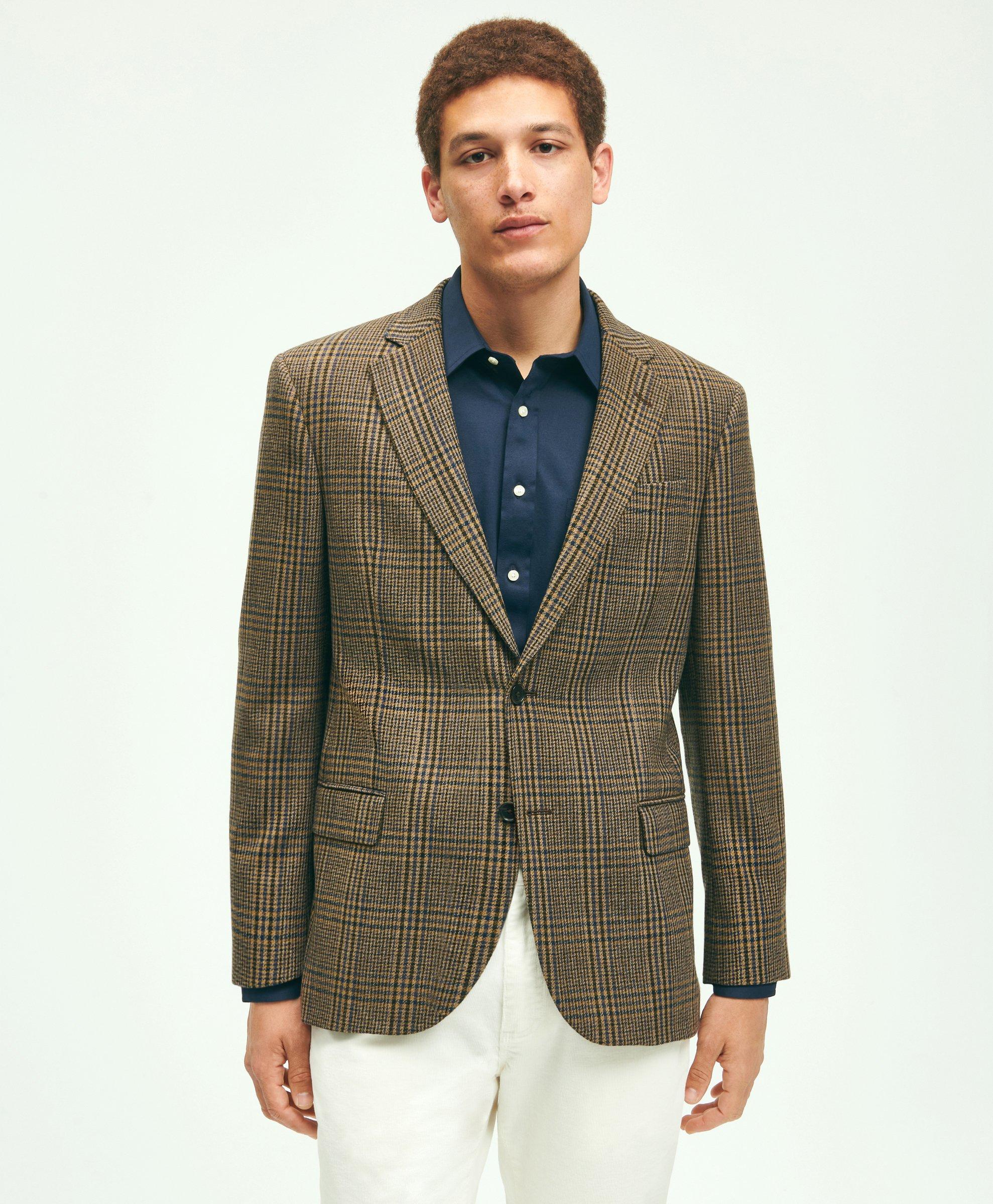 Milano Slim-Fit Wool-Silk-Linen Check Hopsack Sport Coat