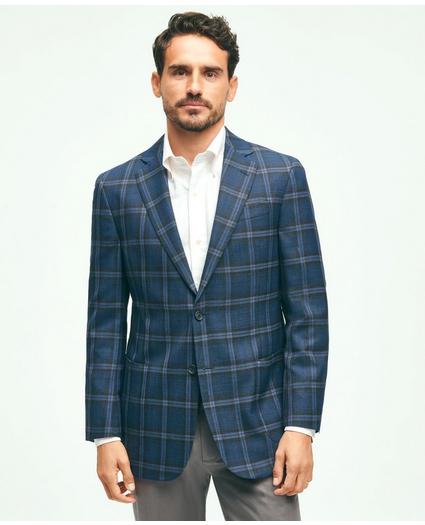 Traditional Fit Wool Hopsack Plaid Patch Pocket Sport Coat