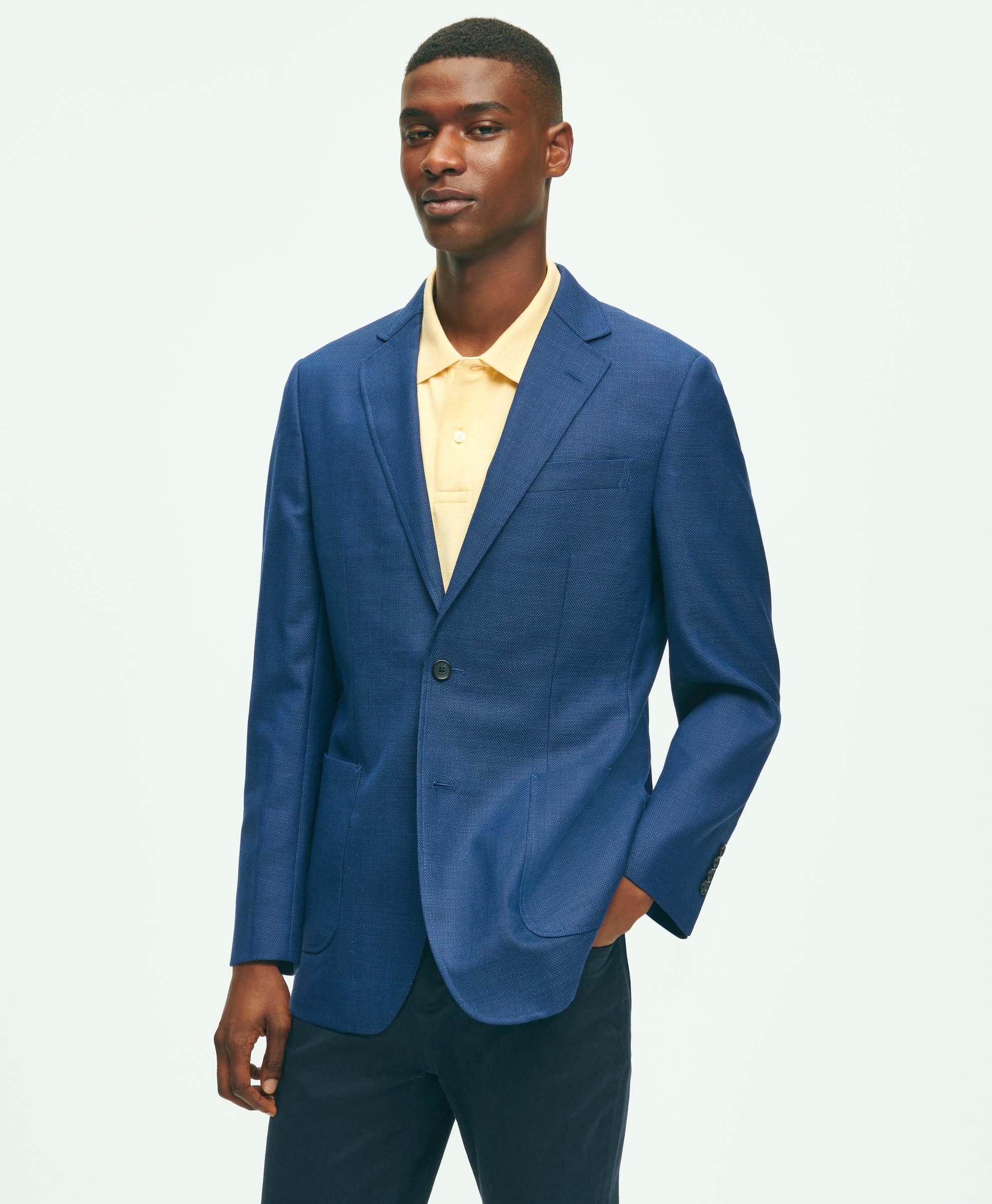 Brooks Brothers Slim Fit Wool Hopsack Sport Coat | Blue | Size 38 Short