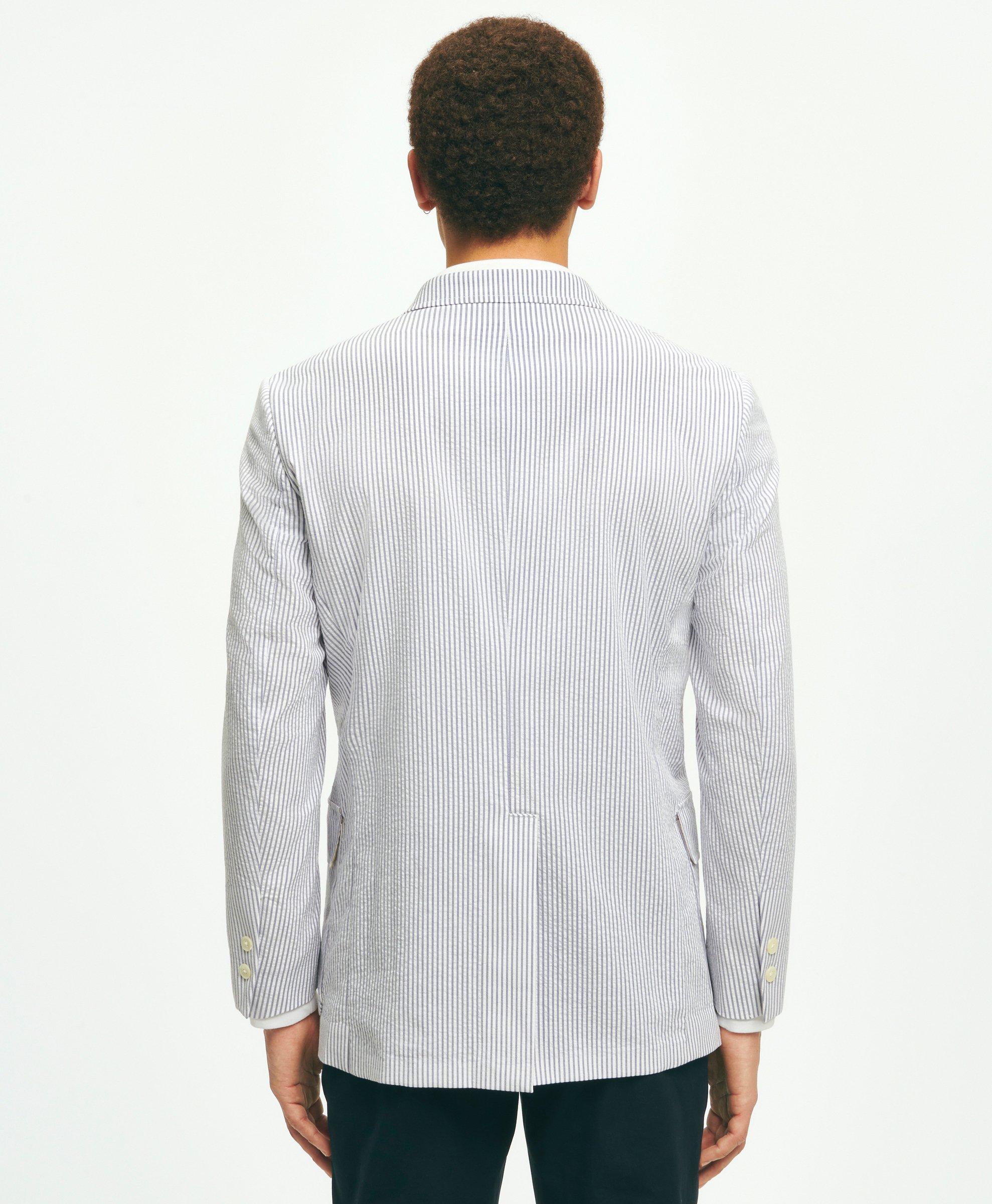 Slim Fit Archive-Inspired Seersucker Sport Coat in Cotton