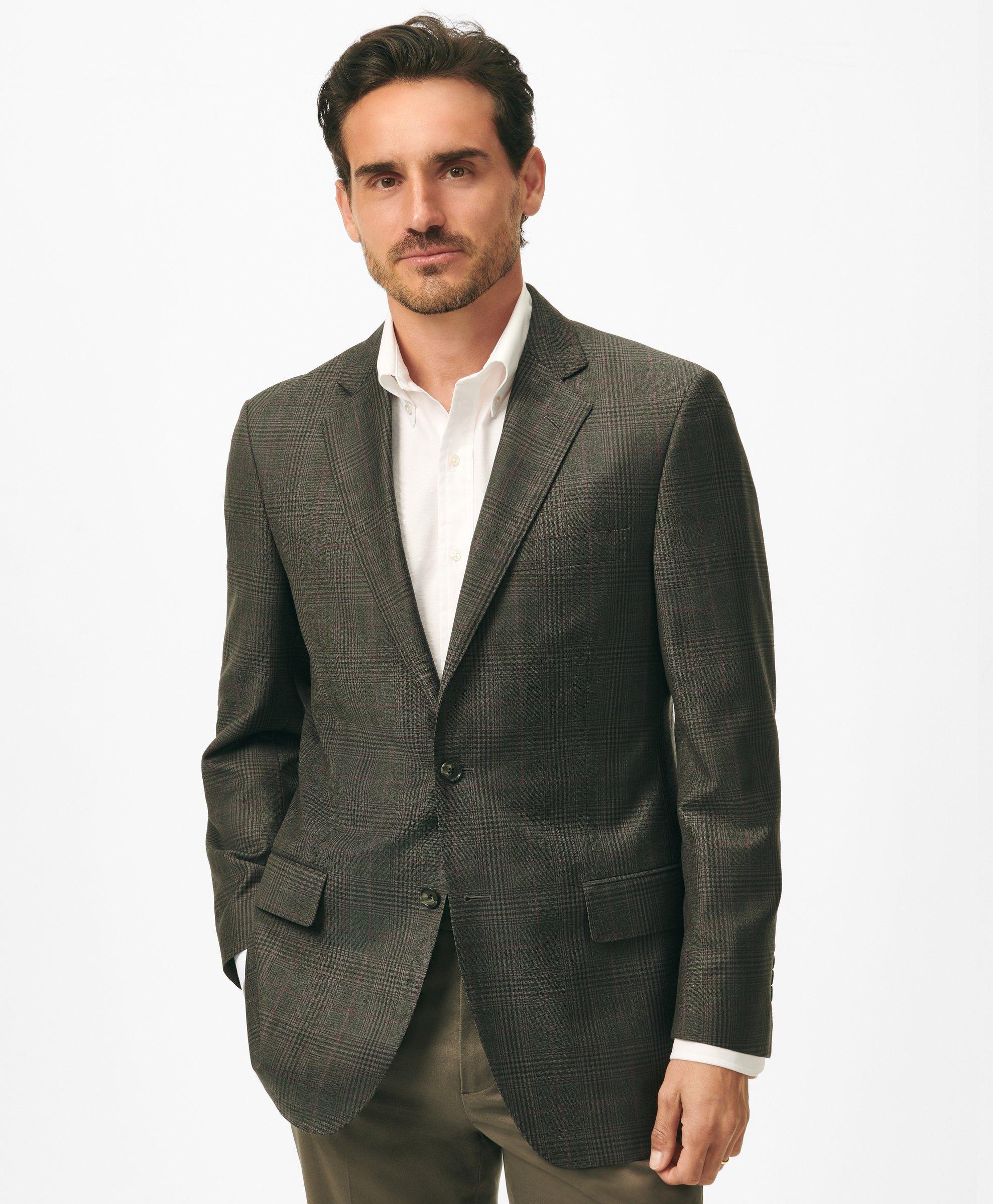 Brooks Brothers Traditional Fit Checked Sport Coat In Wool In Grey