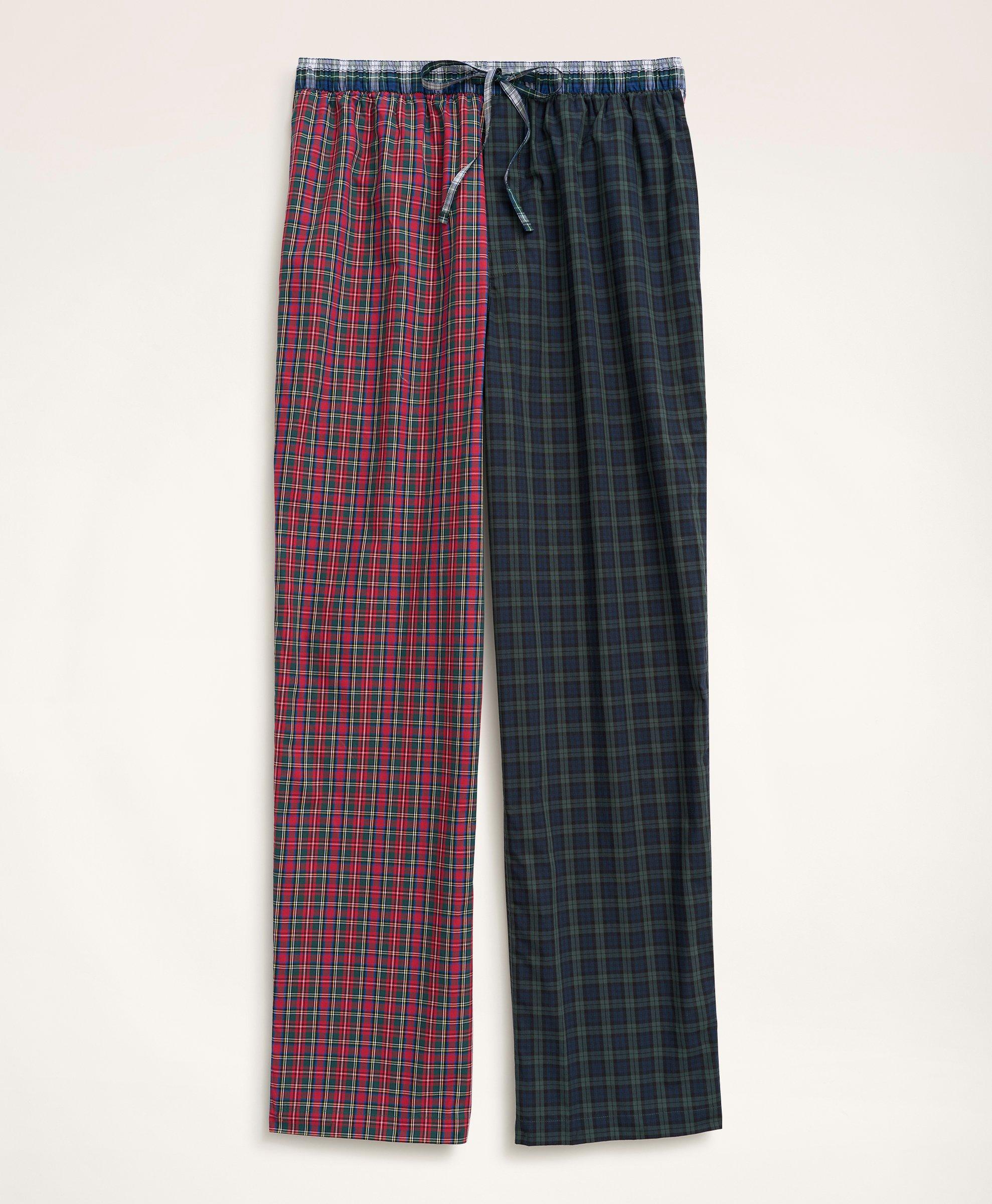 Brooks Brothers Cotton Broadcloth Fun Tartan Lounge Pants | Size Large In Multicolor