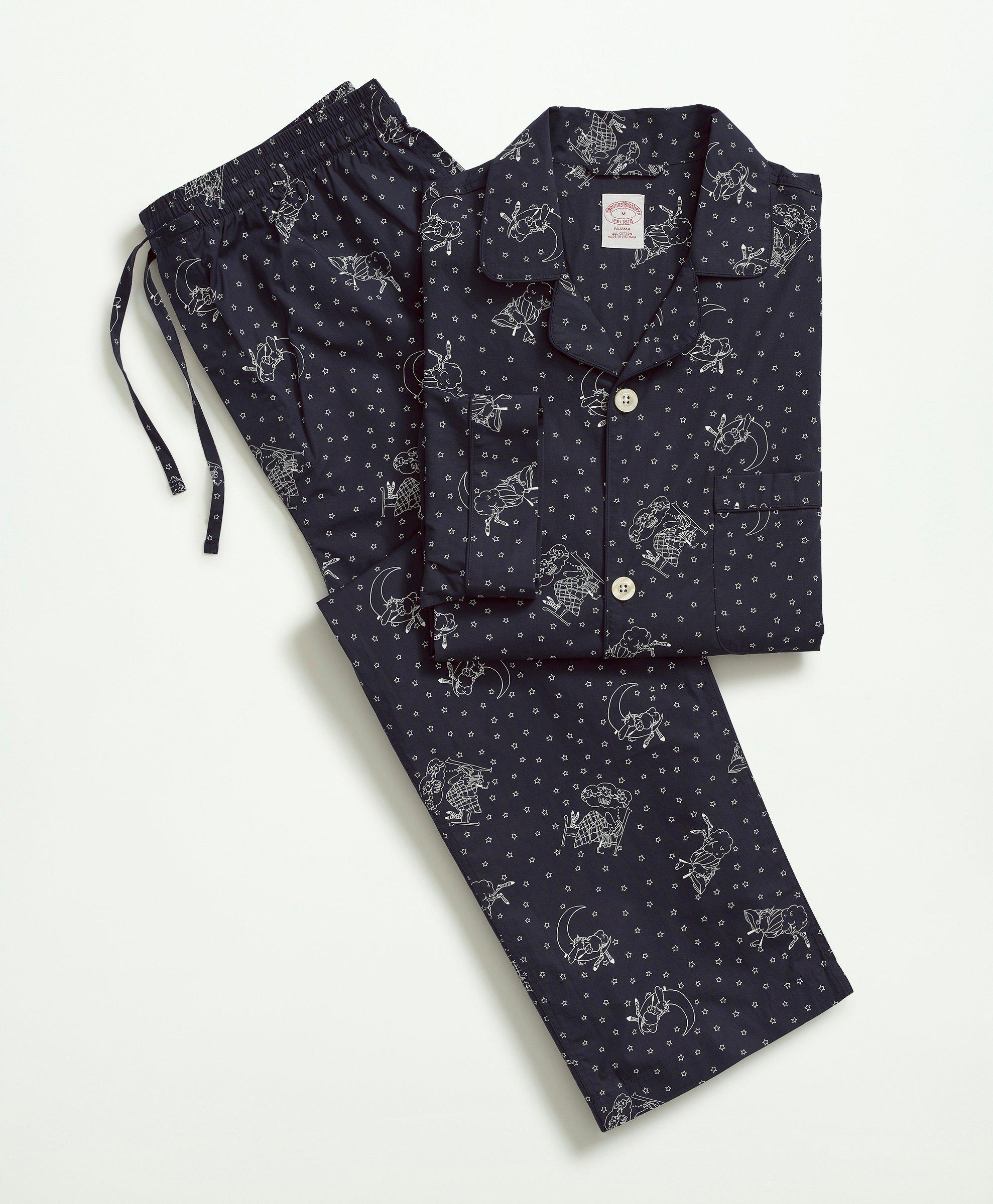 Printed Poplin Pajama Shirt for Women