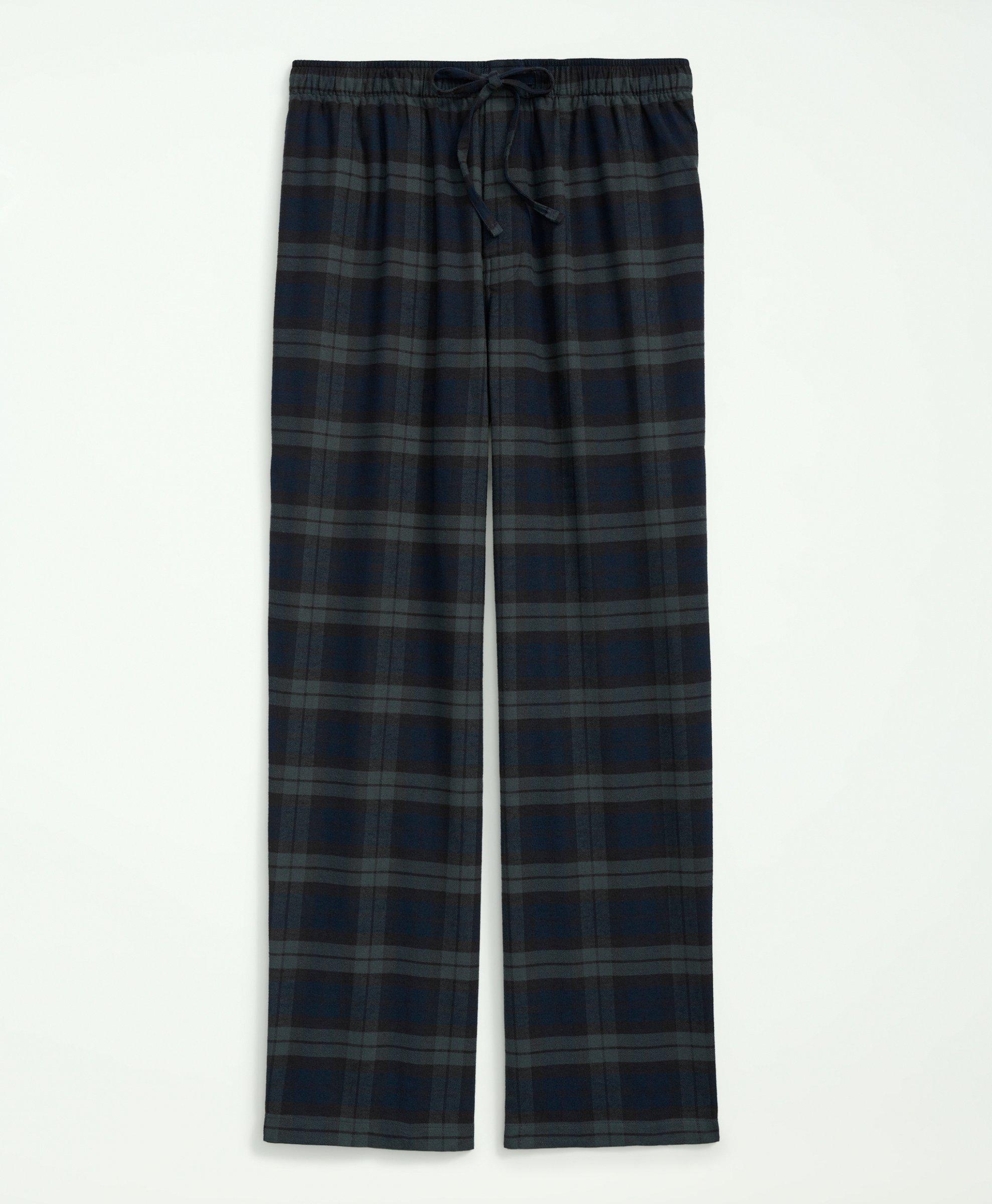 Brooks Brothers Cotton Flannel Tartan Lounge Pants | Navy | Size Xl