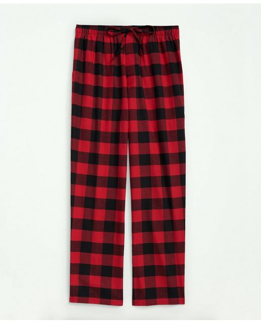 Brooks Brothers Cotton Flannel Buffalo Plaid Lounge Pants | Red | Size Xl