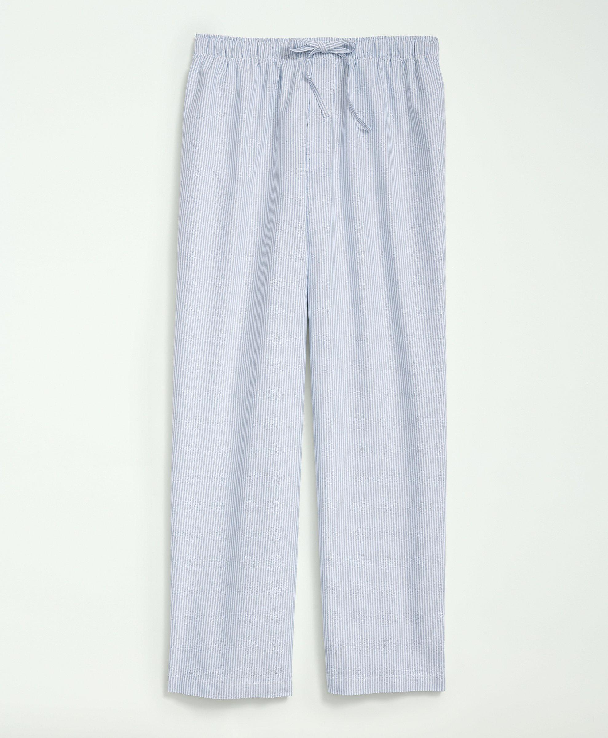 Brooks Brothers Cotton Oxford Striped Lounge Pants | Blue | Size 2xl