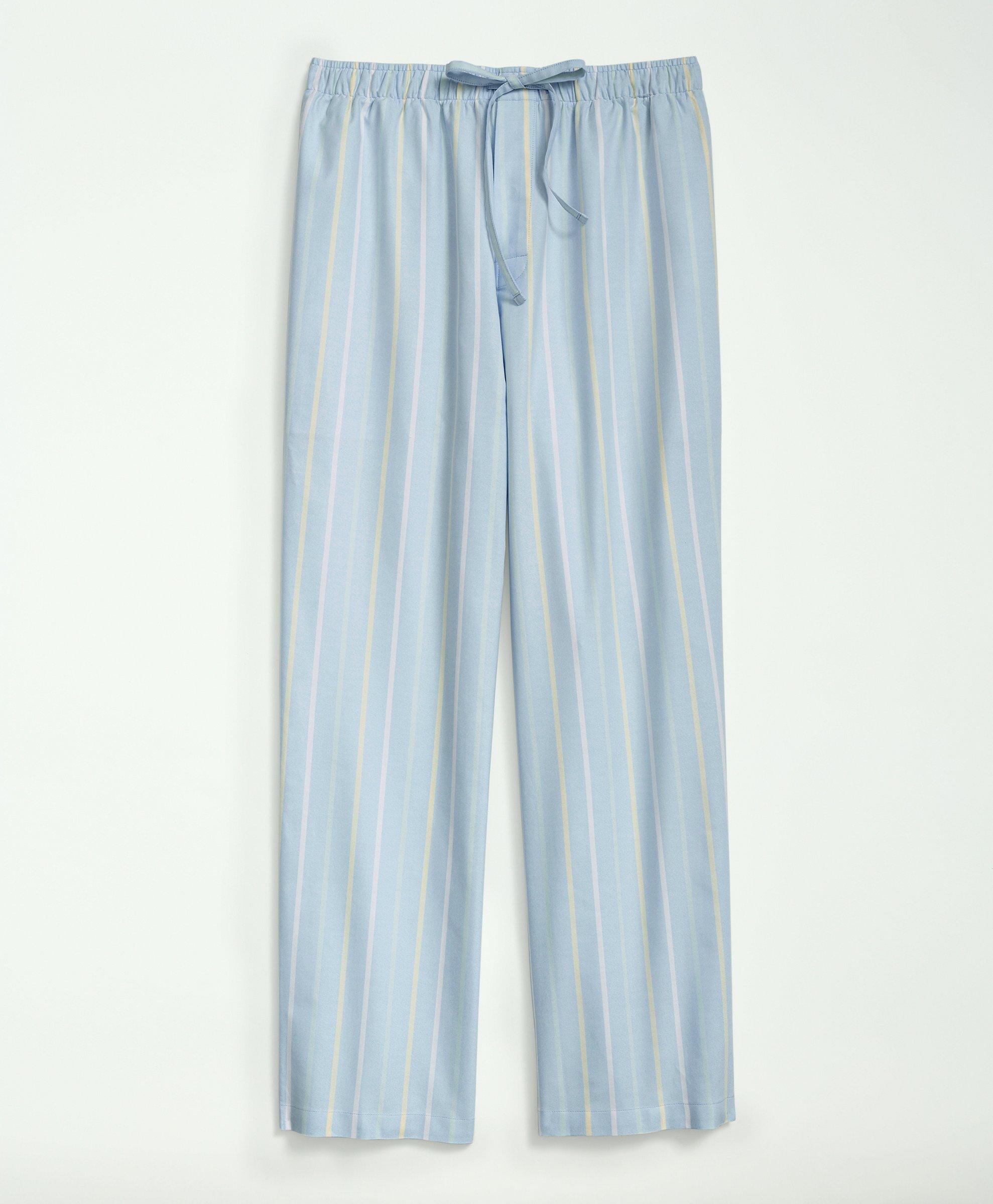 Brooks Brothers Cotton Oxford Striped Lounge Pants | Light Blue | Size Xl