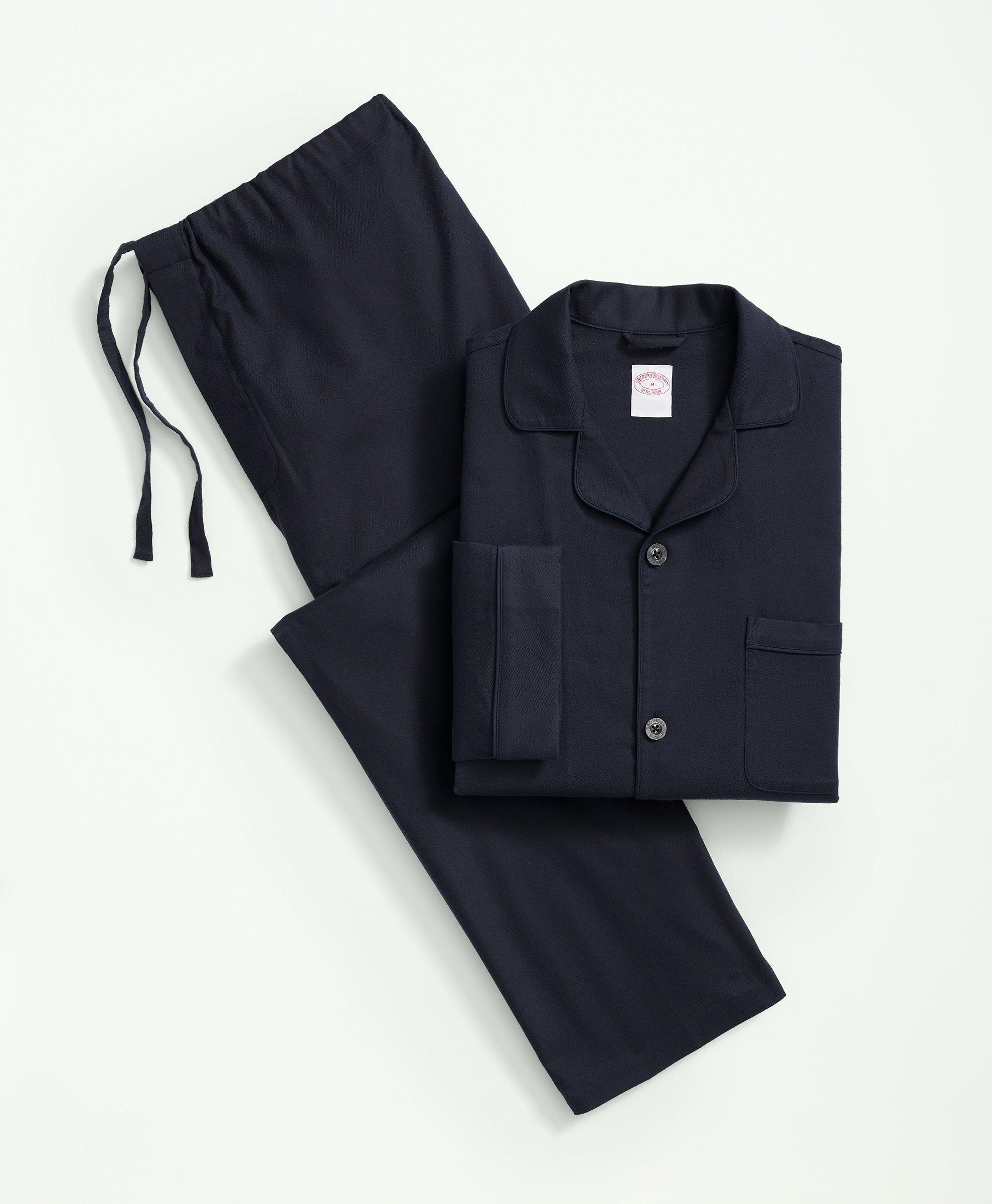 Brooks Brothers Cotton Flannel Pajamas | Navy | Size Medium