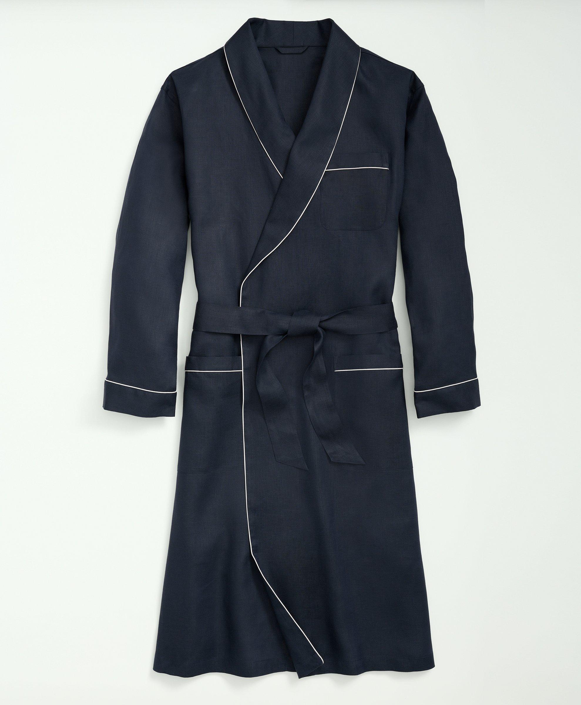 Shop Brooks Brothers Linen Robe | Navy | Size Large