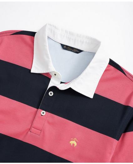 Slim Fit Rugby Stripe Stretch Pique Polo Shirt