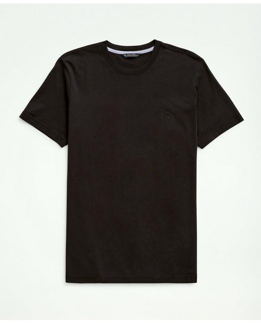 Brooks Brothers Washed Supima Cotton Logo Crewneck T-shirt | Black | Size Xl