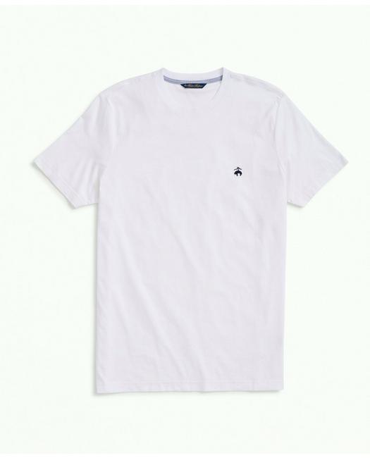 Brooks Brothers Washed Supima Cotton Logo Crewneck T-shirt | White | Size Xl