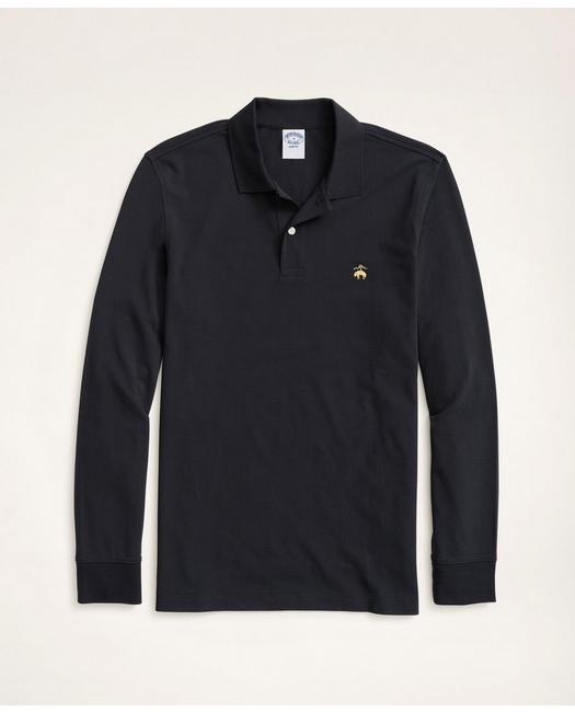 Brooks Brothers Golden Fleece Stretch Supima Long-sleeve Polo Shirt | Black | Size Large