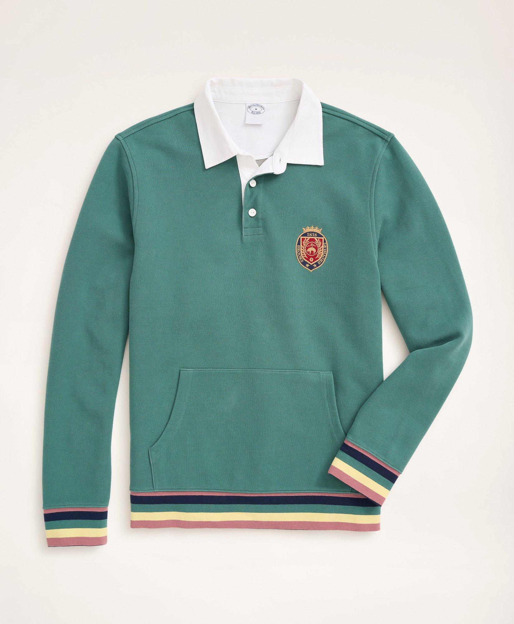 Brooks Brothers Rugby Sweatshirt | Medium Green | Size Xl