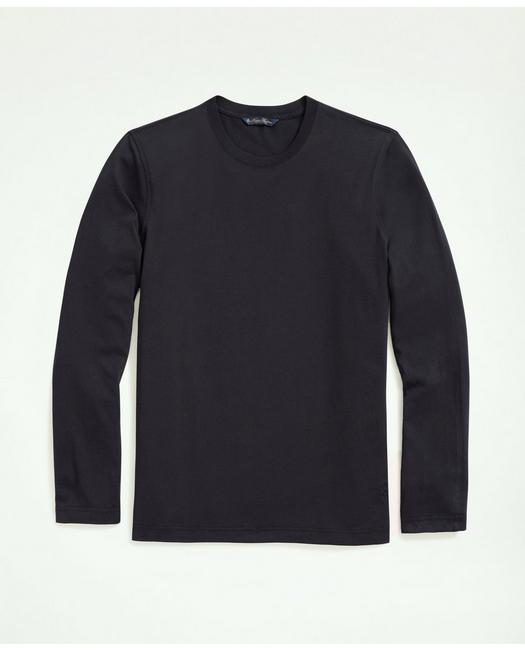Brooks Brothers Supima Cotton Long-sleeve Logo T-shirt | Black | Size Small