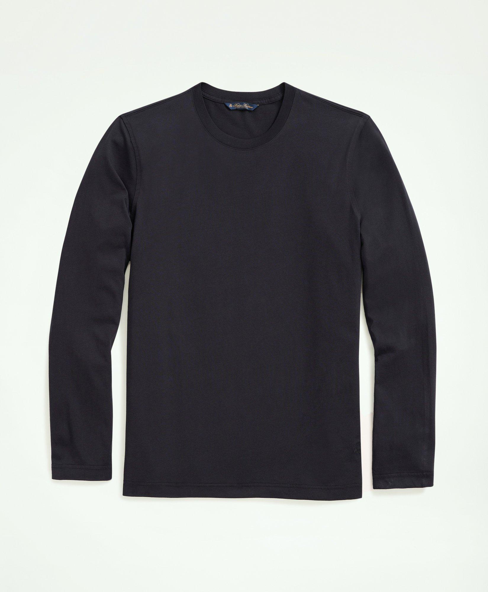 Brooks Brothers Supima Cotton Long-sleeve Logo T-shirt | Black | Size Large
