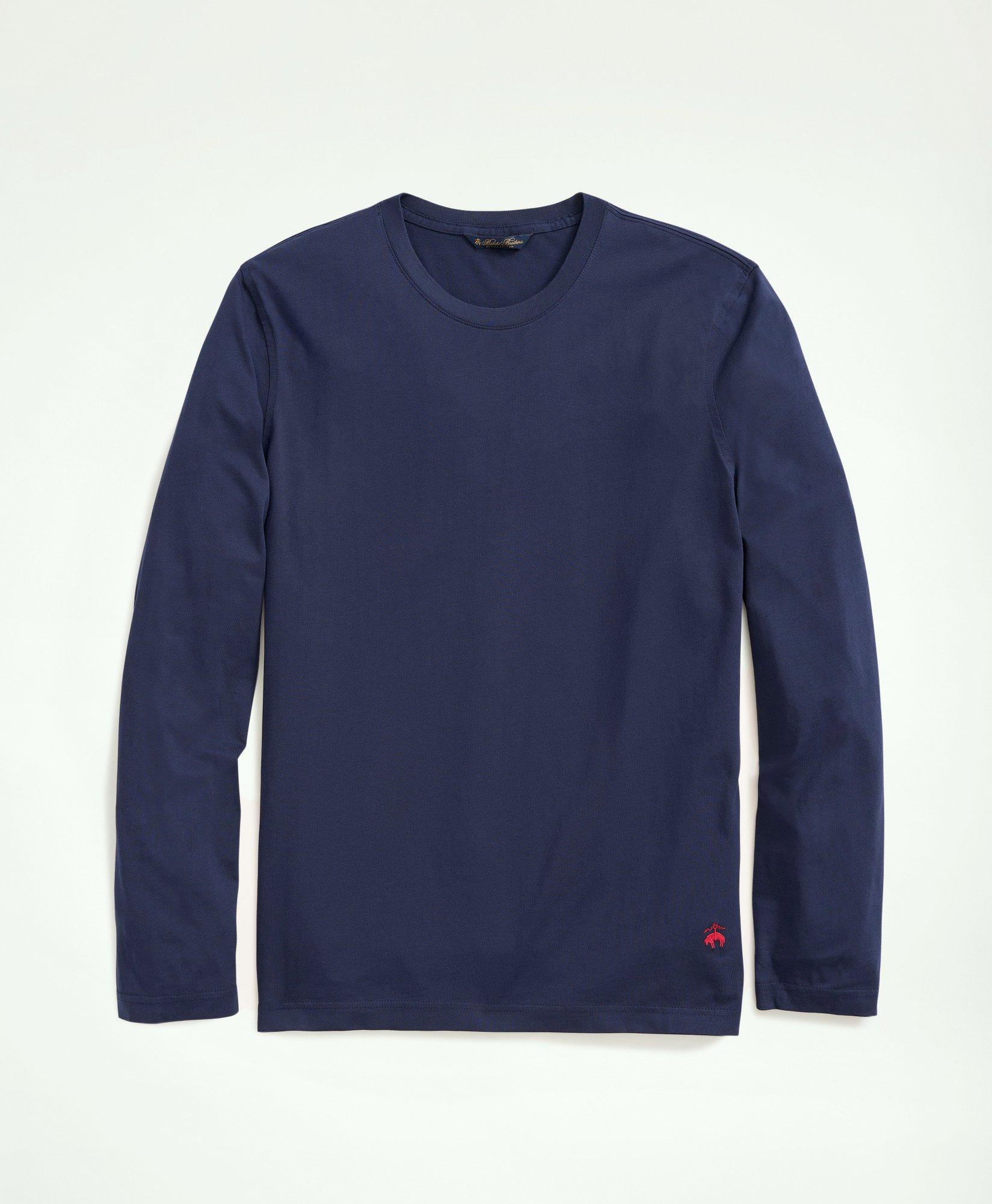 Brooks Brothers Supima Cotton Long-sleeve Logo T-shirt | Navy | Size 2xl