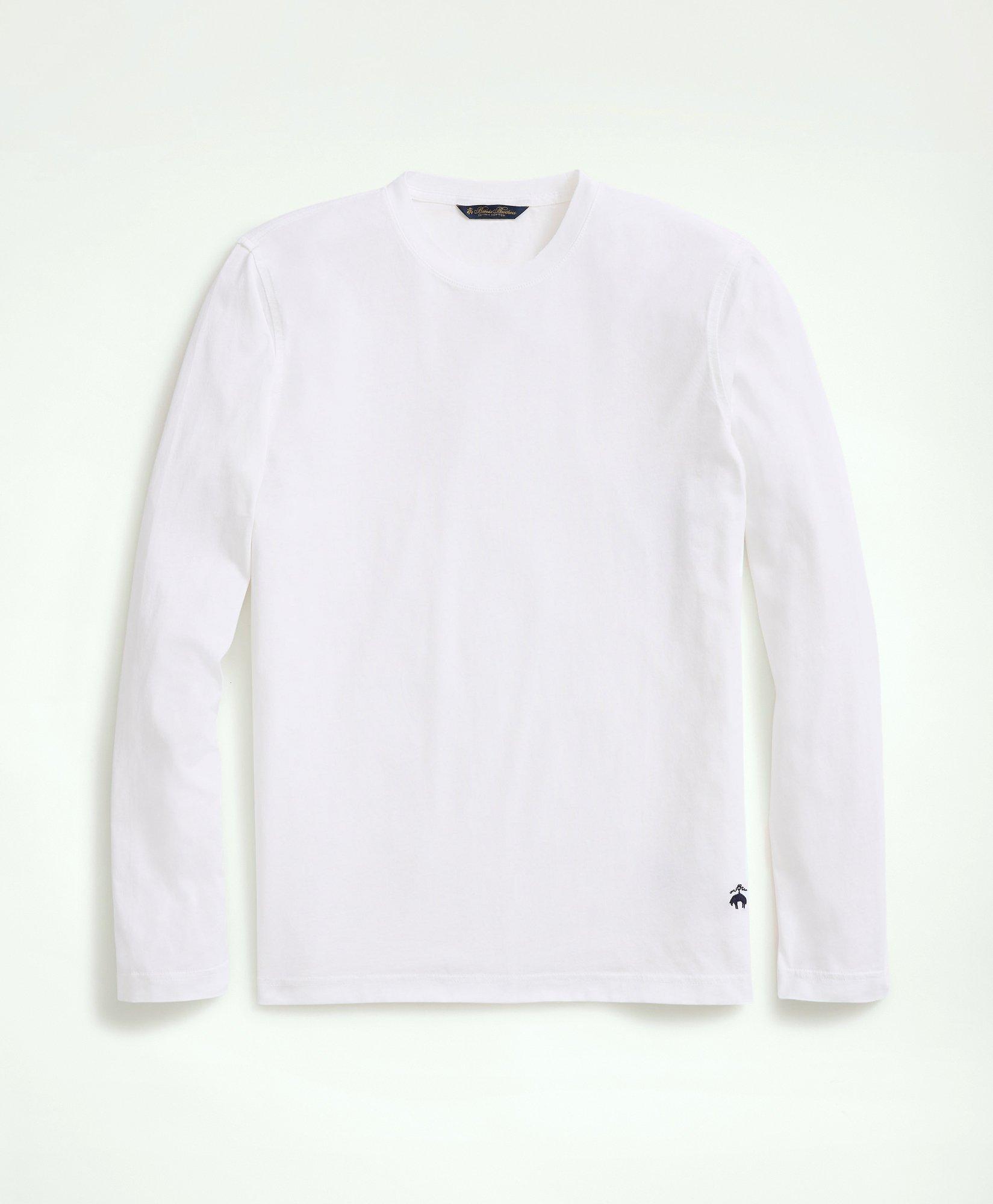 Brooks Brothers Supima Cotton Long-sleeve Logo T-shirt In White